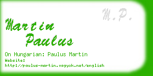 martin paulus business card